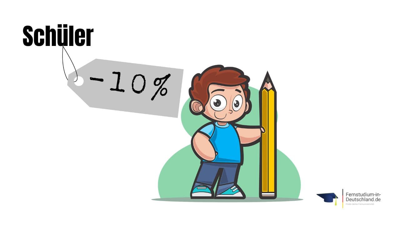 Illustration von einem Schüler 10 % Rabatt an der AKAD bekommt